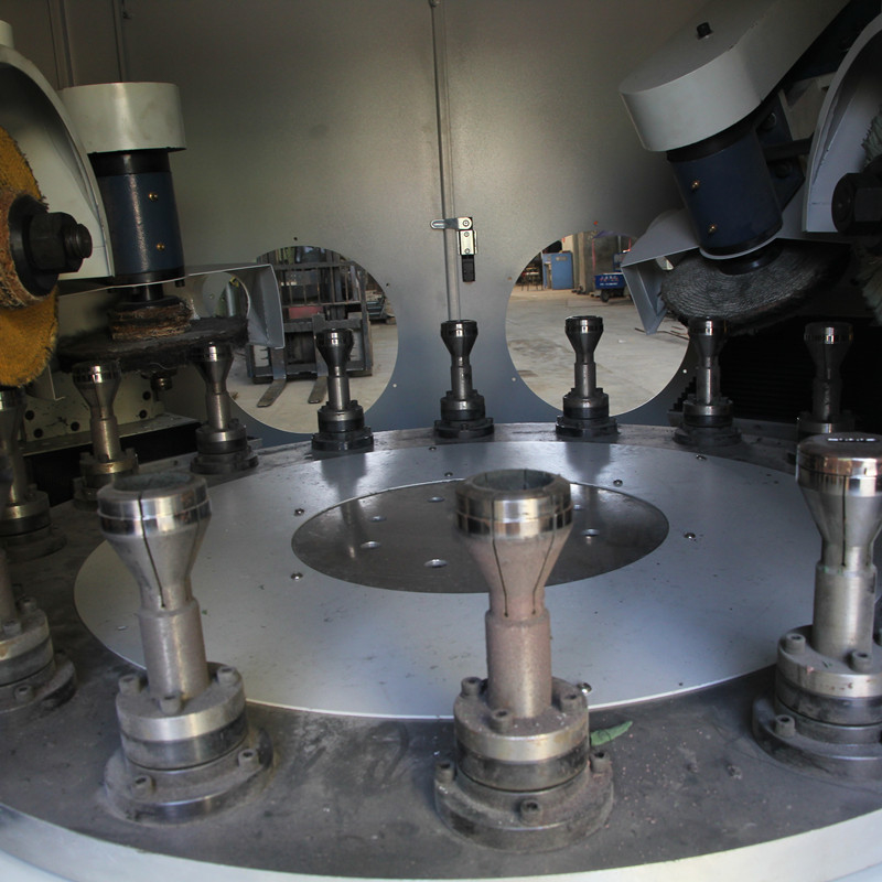 6 Grinding Head Mesin Poles Otomatis Meja Putar Untuk Produk Dome Metal