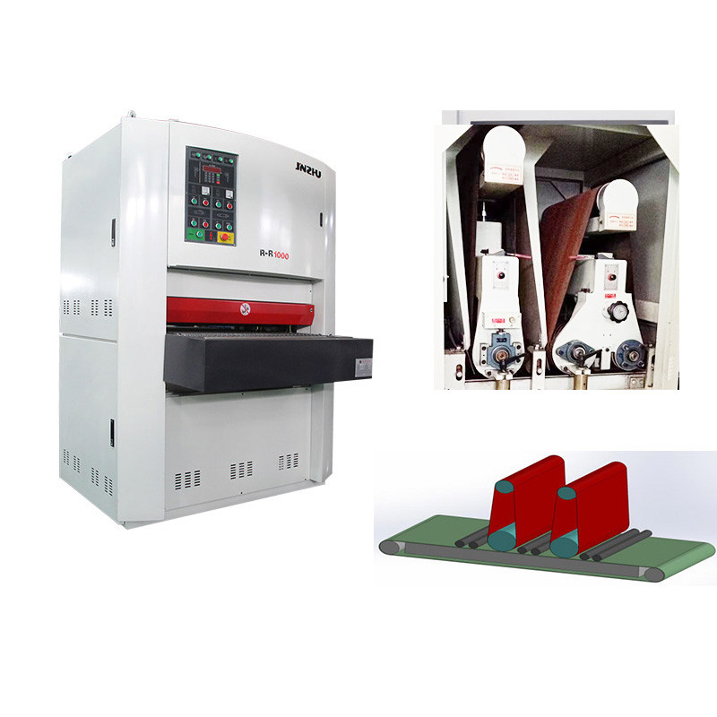 Ketahanan Tinggi Efisiensi Garing Grinding Rr1000mm Bagian Logam Permukaan Deburring Sheet Metal Buffing Mesin menggambar untuk logam