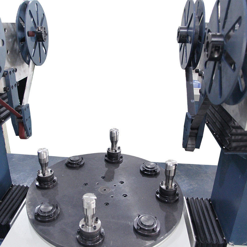 Tidak Ada Penutup Luar Metal Industri Double Head Sanding Disc Polishing Machine Wire Drawing Machine untuk Steel Wire