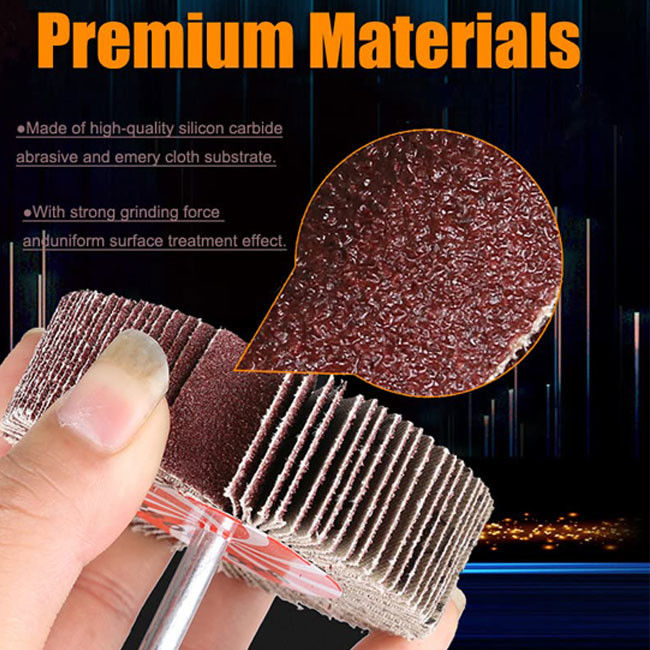 Bahan bakar untuk polesan 60/80/120/240 Grits Abrasive Flap Wheel Aluminium Oxide Flap Wheel untuk polesan dan penggilingan