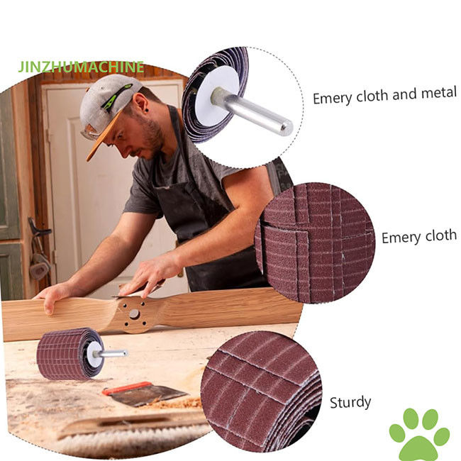 Roda Flap tahan lama Kain Emery 250*50 mm Grit 240 Kawat Abrasif Roda Flap untuk grinding polishing