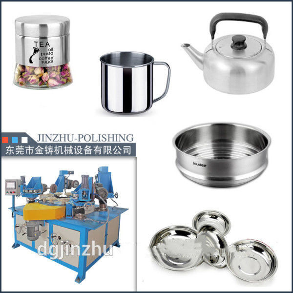 Metal Pot Automatic Rotary Table Buffing Machine Dengan Rotary Table 4000*1800*1500mm Ukuran Mesin